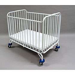 LA Baby Compact Folding Metal Crib  