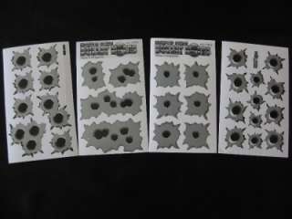 SHEETS OF ASSORTED BULLET HOLE STICKERS/DECALS (H)  