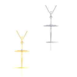 10k Gold Diamond Cross Necklace (I J, I2 I3)  Overstock