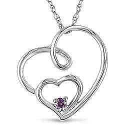 10k White Gold Pink Diamond Accent Heart Necklace  Overstock