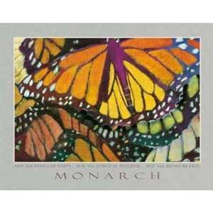    Happy, Peaceful, Free  Monarch Butterfly Poster