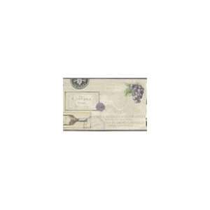 Wine and Labels Lavender Wallpaper Border in Norwall Kitchen and Bath 