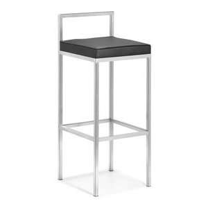  Zuo Industry Stainless Steel Black Barstool: Patio, Lawn 