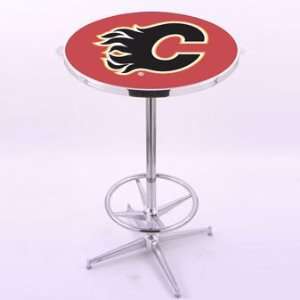   Bar Stool Co. Calgary Flames Chrome Pub Table Furniture & Decor