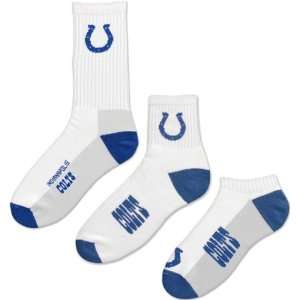  Indianapolis Colts Mens 3 Pair Sock Pack Sports 
