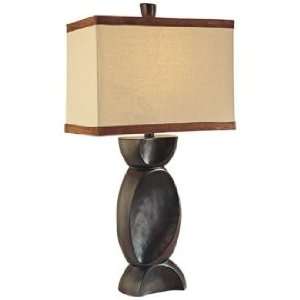   : Ambience Collection Faux Wood Sculpture Table Lamp: Home & Kitchen