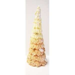   Brown Winter Tree with Large Leaves Holiday Figurine