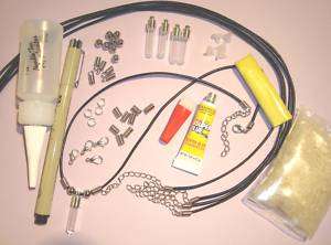Name on Rice leather necklace kit, rice vials oil pen  