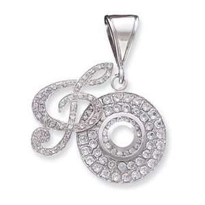  Sterling Silver CZ Musical Note and CD Pendant Jewelry