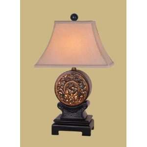  Round Jade Table Lamp with Night Light