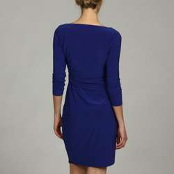 Nine West Womens Blue Half moon 3/4 sleeve Dress  Overstock