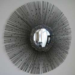 Sunburst Metal Sculpture Mirror  