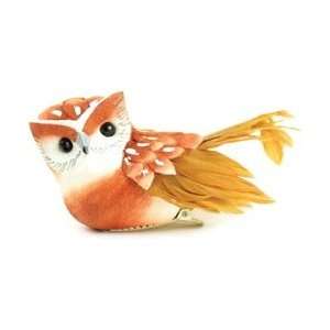  Midwest Design Small Feather Owl On Clip 3 Brown/Red; 3 