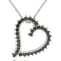 Sterling Silver 1ct Black Diamond Heart Necklace