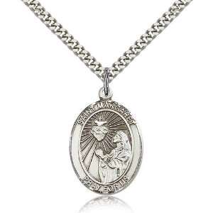 925 Sterling Silver St. Saint Margaret Mary Alacoque Medal Pendant 1 