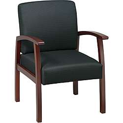 Office Star Black Fabric with Cherry Wood Guest Chair  Overstock