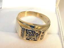 10K Yellow Gold 0.18TDW 13 Diamond Ring   Size 8   4.68 Grams  