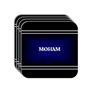 Personal Name Gift   MOHAM Set of 4 Mini Mousepad Coasters (black 