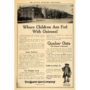  1910 Ad Quaker Oatmeal Children Package Breakfast Food 