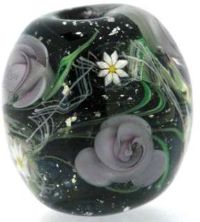   Roses Lampwork Japanese Satake Glass Focal Bead SRA Handmade  
