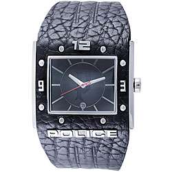 Police Mens Black Rhyno Leather Watch  