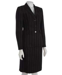 John Meyer Womens Black Pinstripe Skirt Suit  Overstock
