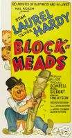 BLOCK HEADS MOVIE POSTER Laurel and Hardy RARE VINTAGE  