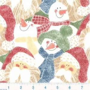  45 Wide *Santa & Snowmen Fabric By The Yard Arts 
