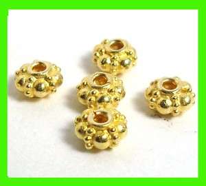 12 Vermeil 22k Gold Plated Bali Bead Spacer 5.5mm VS05  