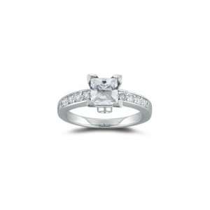  0.21 Ct Diamond & 1.13 Cts White Sapphire Ring in 18K 