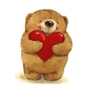  Bear Holding Heart   Valentine Greeting Cards: Health 
