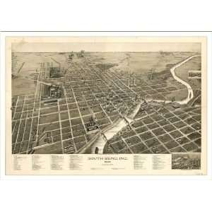  Historic South Bend, Indiana, c. 1890 (L) Panoramic Map 