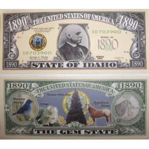 Set of 10 Bills 1890 Idaho State Bill Toys & Games