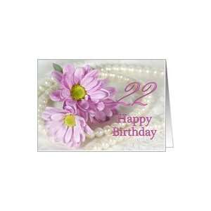 22nd birthday flowers and pearls Card : Toys & Games : 