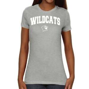NCAA Northwestern Wildcats Ladies Ash Logo Arch T shirt  