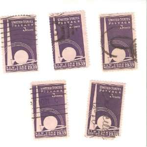    United States New York Worlds Fair Stamp x5 (853) 