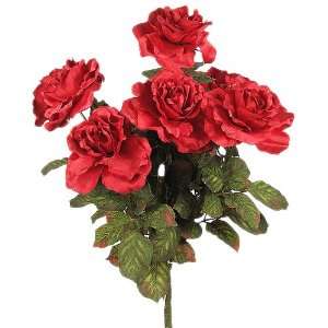  24 Silk Rose Flower Bridal Bouquet Red F18