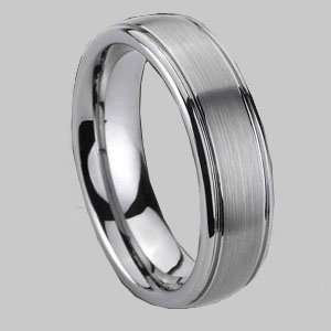 MM Tungsten Carbide Ring Matt Finish and High Polish Centered Line 