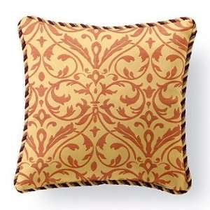 Outdoor Square Pillow in Sunbrella Softly Elegant Red/Tan with Cording 