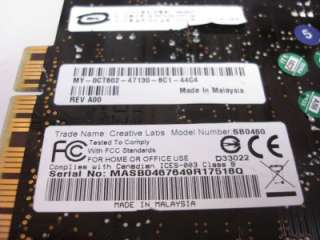 Creative Labs SB0460 X Fi Xtreme PCI Sound Card AS IS*  