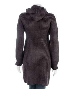 Talie Womens Long Sleeve Hooded Sweater Coat  Overstock