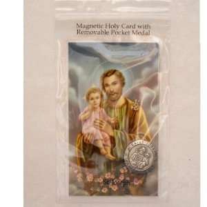   St. Joseph Holy Card & Removable St. Joseph Pocket Medal Jewelry