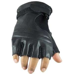  Leather Gloves   Mens Fingerless Leather Gloves with Mesh 