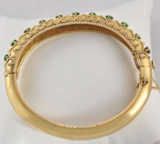 Vintage Emerald 14k Yellow Gold Bracelet  
