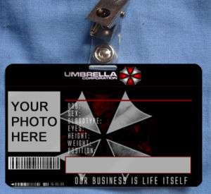 Resident Evil Umbrella Corp ID Card UBCS Zombie cosplay  