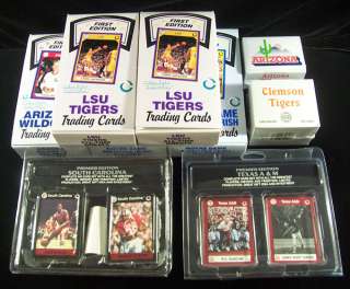 Great Lot College Trading Card Boxes & Sets LSU Clemson  