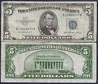 SCARCE 1953 $5 (BLUE SEAL)SILVER CERTIFICATE & COIN LOT