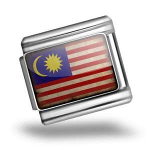  Italian Charms Original Malaysia Flag Bracelet Link 