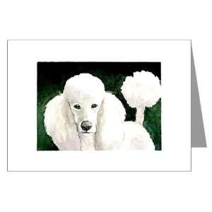 White Standard Poodle Greeting Cards Pk of 10 Pets Greeting Cards Pk 
