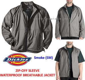 Dickies Men Zip Off Sleeve Waterproof Jacket #724 SMOKE  